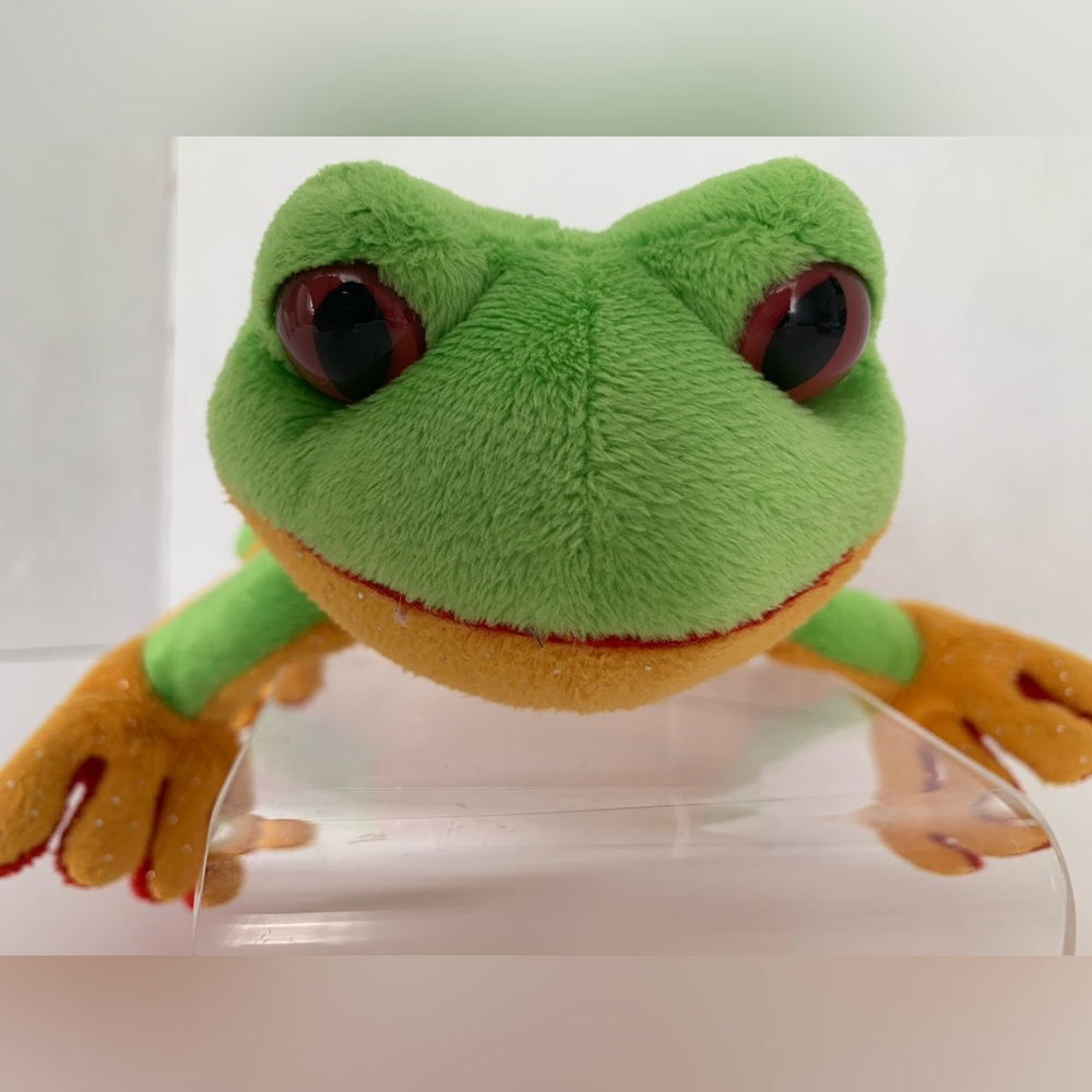 Ganz Lil' Kinz Tree Frog Stuffed Animal Retired No Code HM109 Green Yellow Small